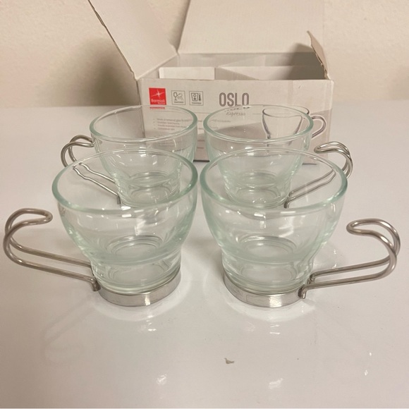 Italy Bormioli Rocco tempered glass Espresso cups set NWT - Picture 3 of 5